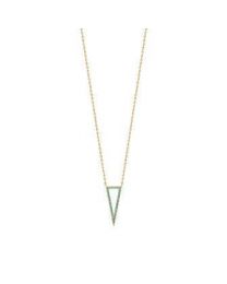 Collier Plaqué Or Pierre Synthétique triangle